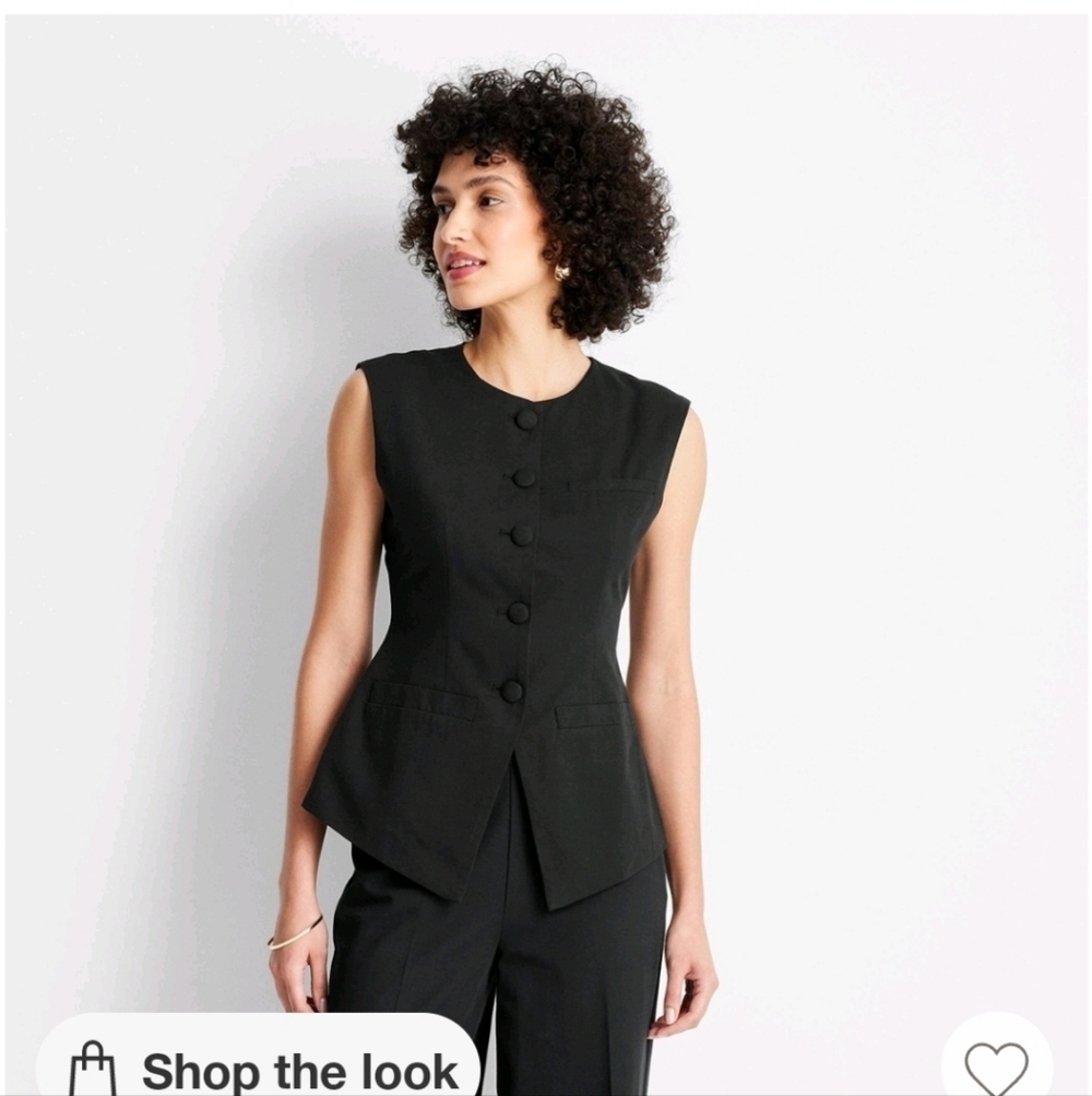 Future Collective × Jeneé Naylor Black Sleeveless Button-Front Waistcoat Size 00